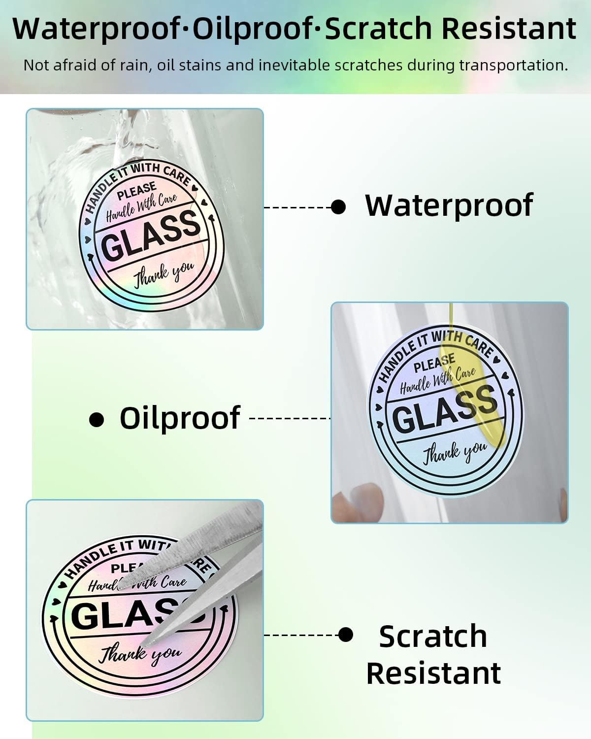 Memoking 2” Holographic Silver Circle Thermal Label, Self-Adhesive Round Label, Circular Direct Thermal Printer Label for Logo Design, Name/Price Tag, Thanks Card,Address, QR Code, 400 Labels/Roll