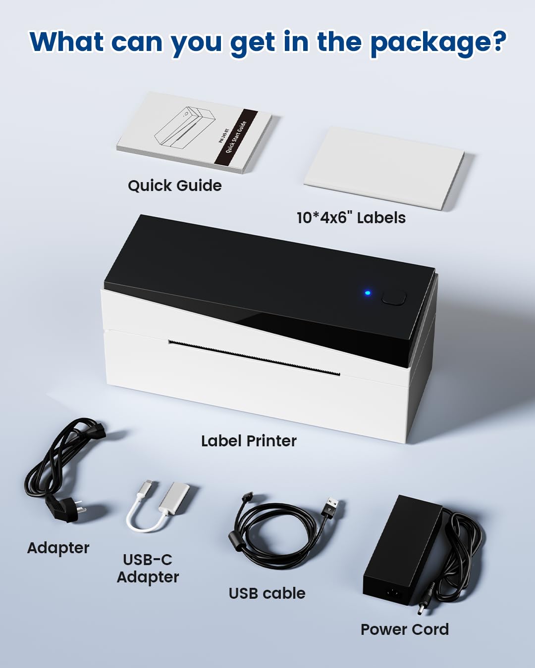 Memoking DHL Etikettendrucker Bluetooth, 4x6 Versandetiketten Drucker Für Haushalte & kleine Unternehmen, 249BT Thermodrucker Label Printer für Ebay, Etsy, UPS, Amazon, Royal Mail, Hermes, Shopify
