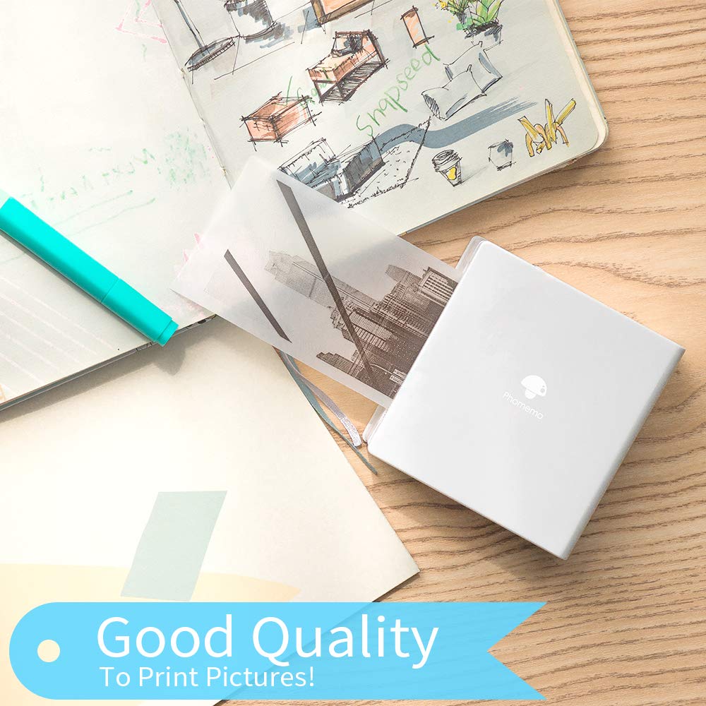 Memoking M02 Semi-Transparent Thermal Sticker Paper, Compatible with M02 M02S M02PRO M03 Mini Printer, Compatible with Phomemo Printer Paper M02 Sticker, 50mmx3.5m/Roll, 3Rolls