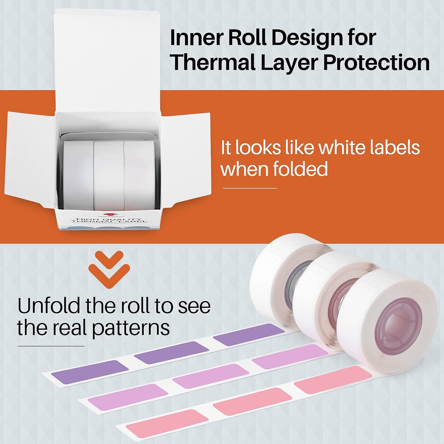 D30 Label Maker Tape - Compatible with Memoking/Phomemo D30 Label Printer Machine, 12x30mm Waterproof Thermal Printer Labels, Purple/Rose Red/Pink Sticker Machine Label, 3 Rolls