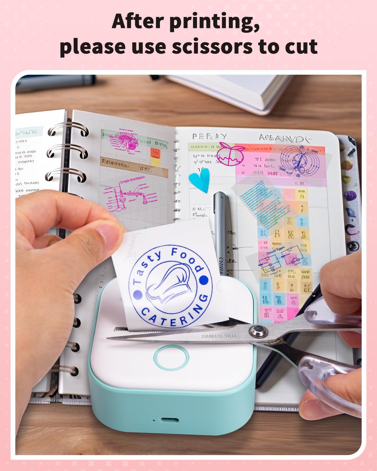 Memoking T02 Color Sticker Paper - Colorful Transparent Sticky T02 Mini Printer Sticker Paper Refill, 50 mm x 3.5 m, Keep for 20 yrs, for Journal Photo Study Notes, 3 Rolls