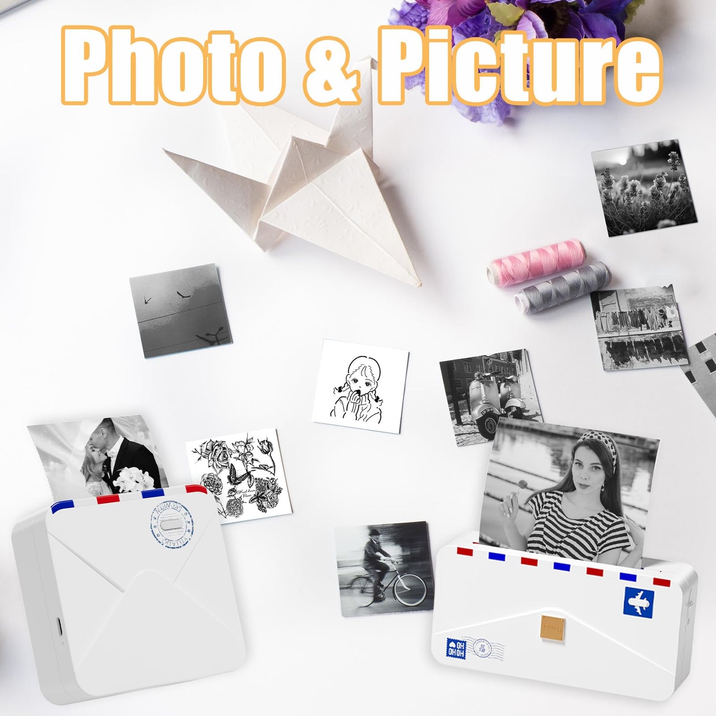 White Thermal Paper, Non-Sticky M02 Paper for T02 M02 M02S M02Pro M03 M04AS Mini Printer, 53mm x 6.5m/Roll, 3 Rolls, Memoking Paper Compatible with Phomemo Printer Paper, Keep for 10 Years