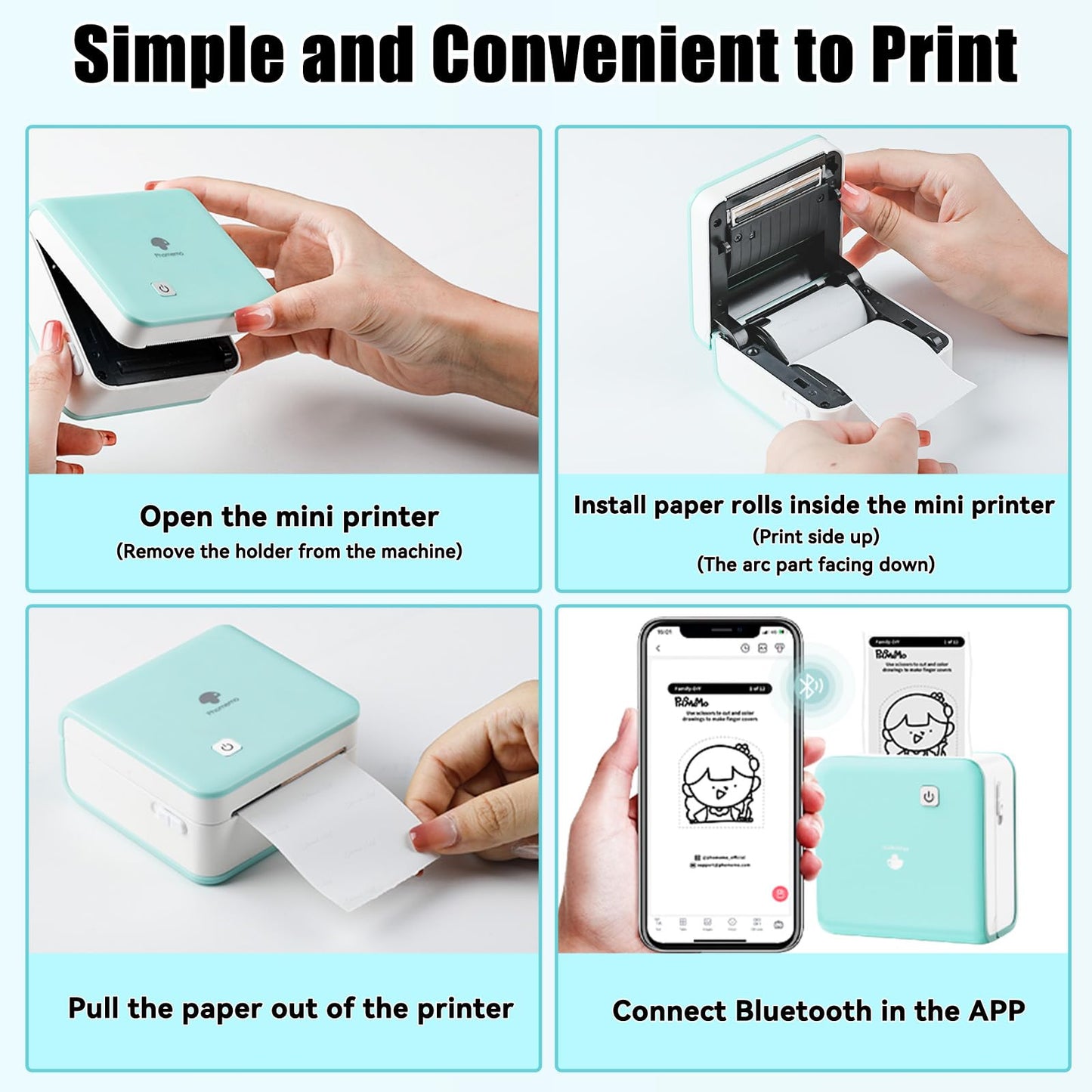 HD Clear Thermal Sticker Paper, Adhesive Transparent Paper for M02/M02S/M02Pro M03 M03AS M04 M04AS Sticker Printer, Memoking M02 Paper Compatible with Phomemo Printer Paper, 50mm x 3.5m/Roll, 3Rolls
