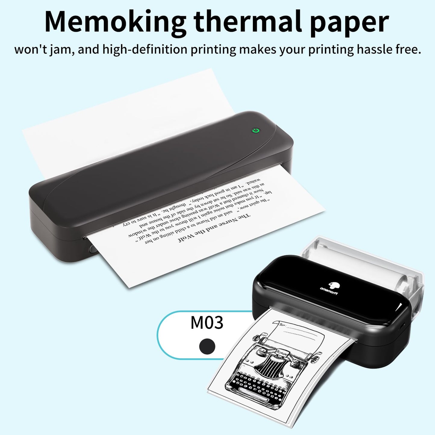 Memoking Biały, samoprzylepny papier termiczny, odporny na olej i wodę, 80 mm x 3500 mm do drukarek M03/M03S/M03A/M03AS/M04AS i drukarki termicznej M833/M832/M834/M835, trwałość przez 2 lata, 3 rolki
