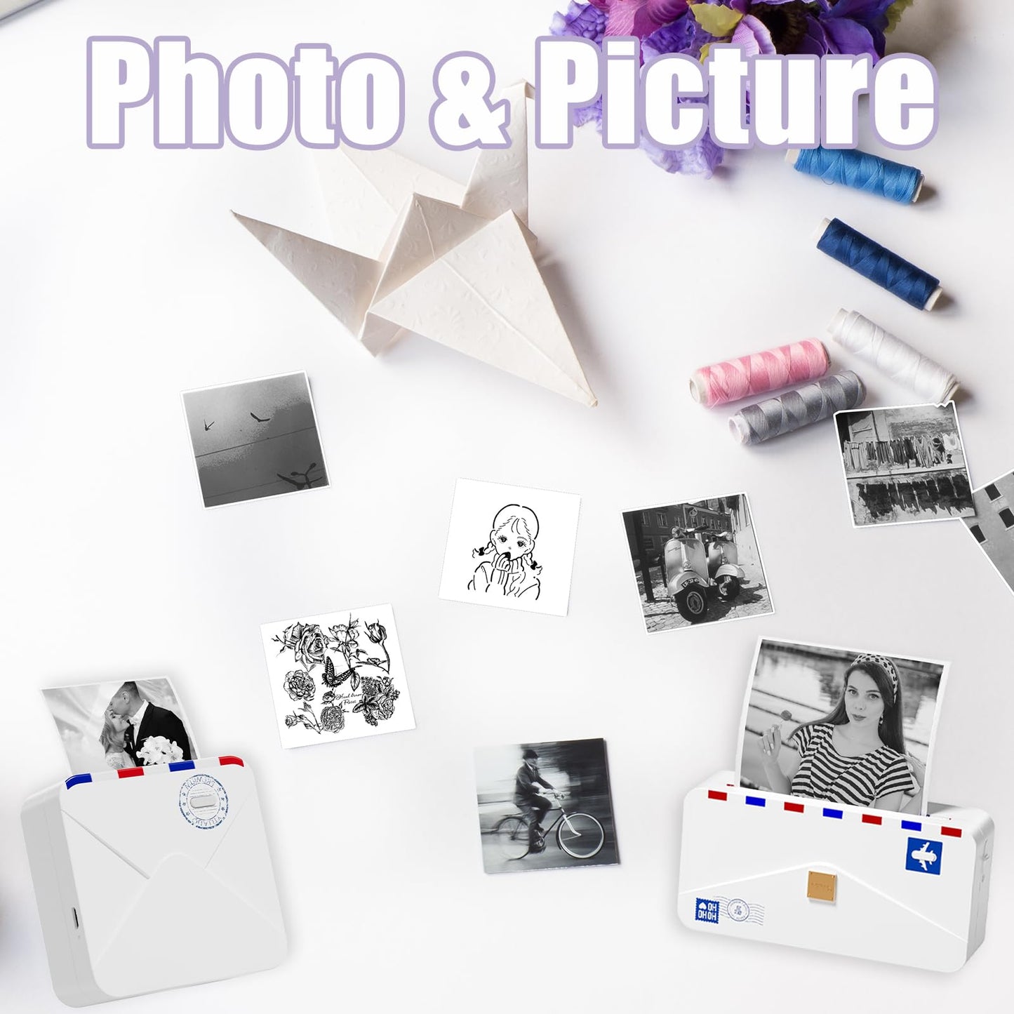 HD White Sticker Paper, Adhesive Thermal Paper for M02 M02S M02Pro M03 M03AS M04S Pocket Phone Printer - Memoking M02 Label Paper Compatible with Phomemo Printer Paper M02, 50mm x 3.5m/Roll, 3Rolls