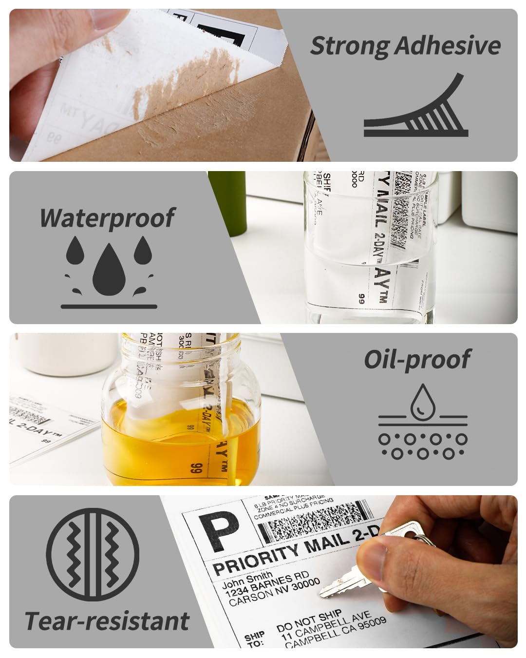 Memoking 4x6 Thermal Shipping Labels, 500 PCS Direct Shipping Thermal Label, Compatible with Etsy, Shopify, Ebay, Amazon, Royal Mail, FedEx, Compatible with Munbyn, Rollo, Polono, Jadens