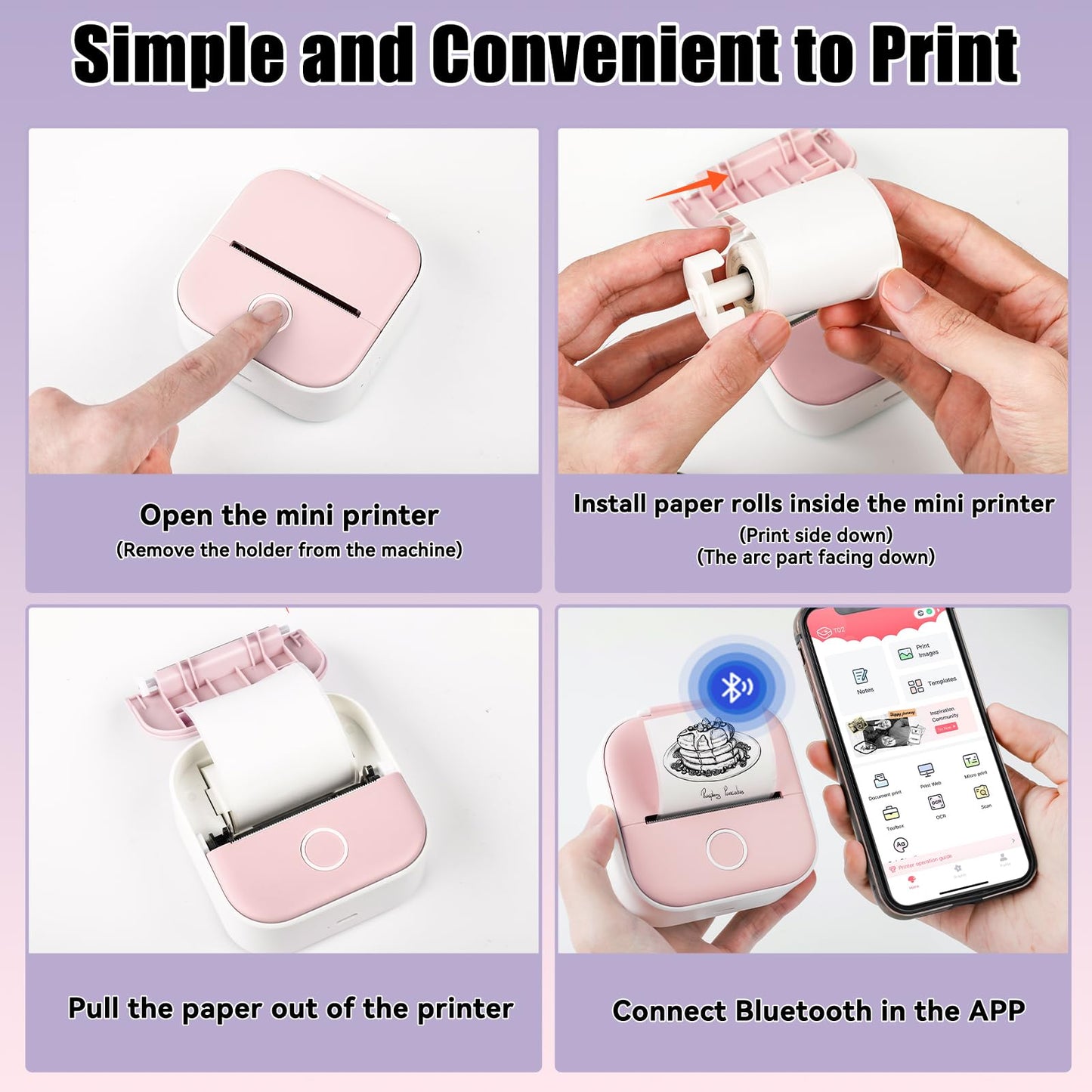 Memoking White Adhesive Thermal Sticker Paper, for M02 M02Pro M02S M03 M04S M04AS Mini Printer, 50mm x 3.5m/Roll, Diameter 30mm, 3 Rolls, Compatible with Phomemo Printer Paper, Keep for 20 Years