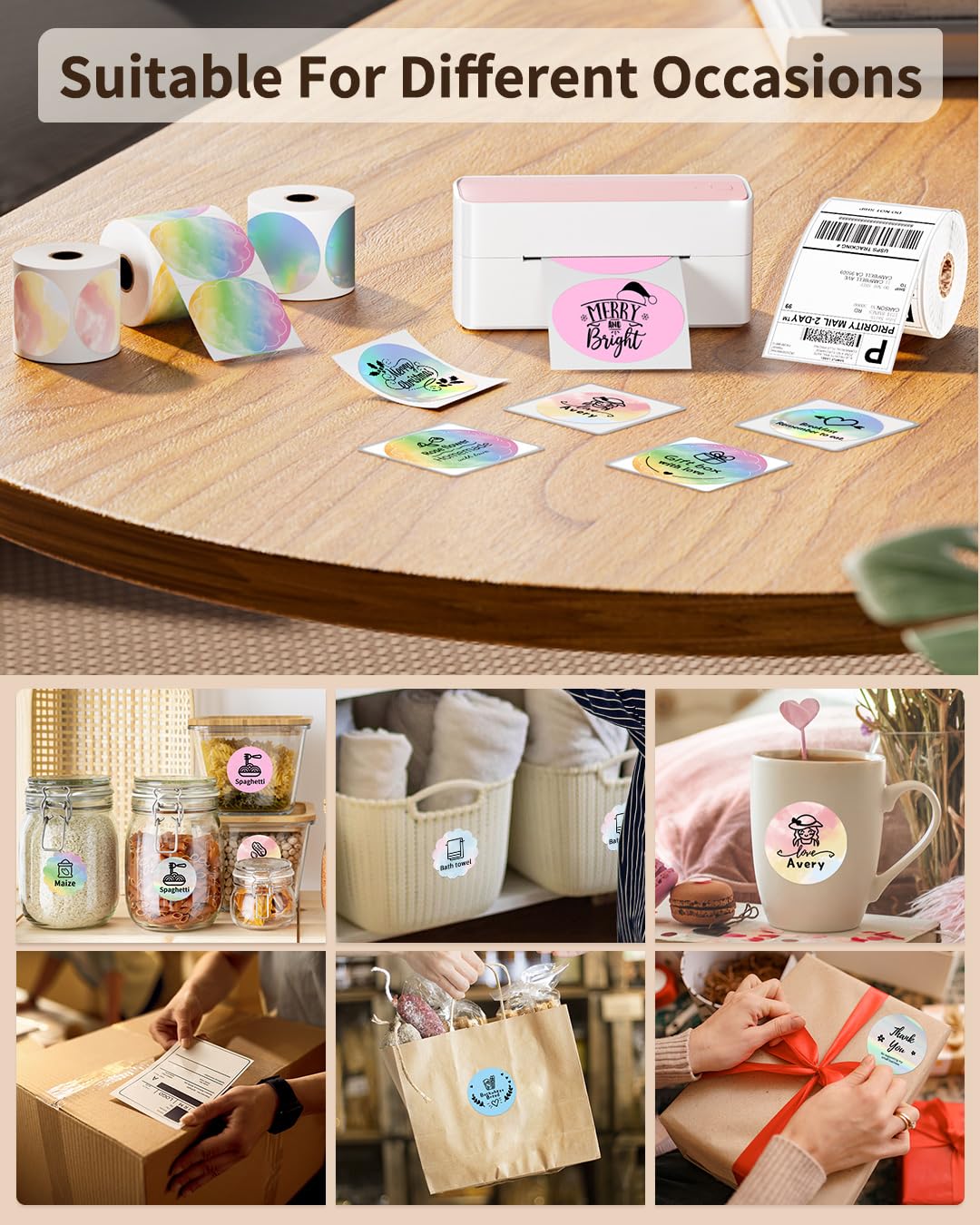 Memoking 4x6 Thermal Shipping Labels, 250 Pics for Thermal Label Printer, Suitable for Etsy, Shopify, Ebay, Amazon, Royal Mail, FedEx, UPS, Compatible with Rollo, Polono, Jadens, Nelko, ASprink