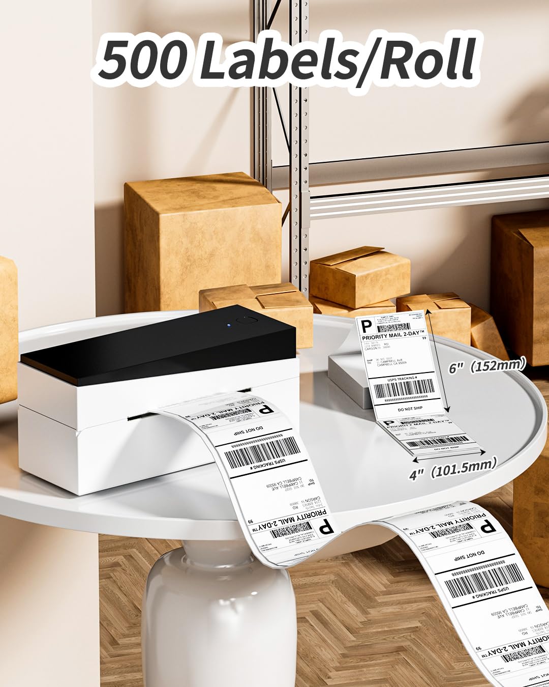 Memoking 4x6 Thermal Shipping Labels, 500 PCS Direct Shipping Thermal Label, Compatible with Etsy, Shopify, Ebay, Amazon, Royal Mail, FedEx, Compatible with Munbyn, Rollo, Polono, Jadens
