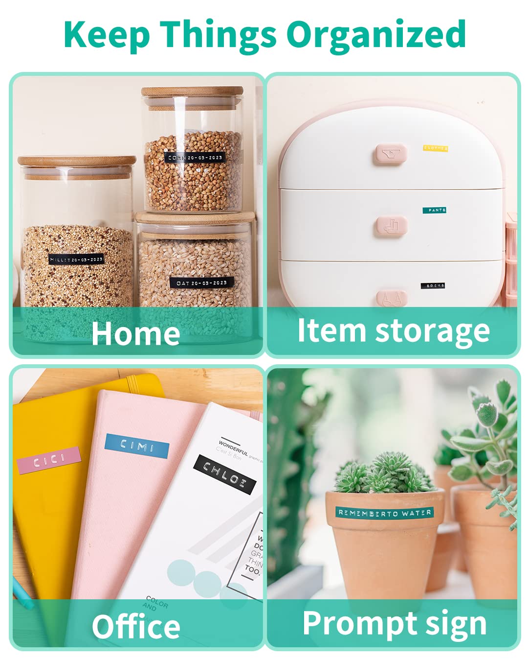 Embossing Label Maker-Memoking E975 3D Embossed Label Maker with 6 Rolls Embossing Tape, Handheld Embosser Sticker Maker, Portable Lettering Labelling Machine for Home, DIY Crafting (Green)