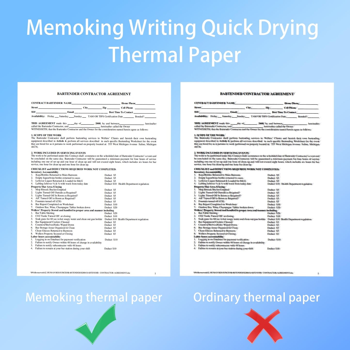 Lot de 100 Feuilles de Papier Thermique A4 pour 210 x 297 mm Compatible avec Phomemo M832/M833/M834/M835/M08F imprimante mobile, à séchage rapide pour contrat, photos, dessins, devoirs