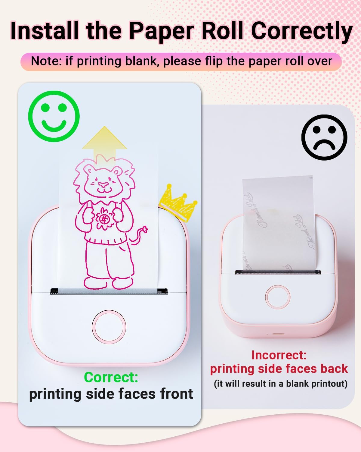 Sticker Printer - T02 Inkless Sticker Maker Machine, Mini Portable Thermal Label Maker, Pocket Memo Receipt Printer for Study Graphics, Anatomical Diagrams, Photos, Pink