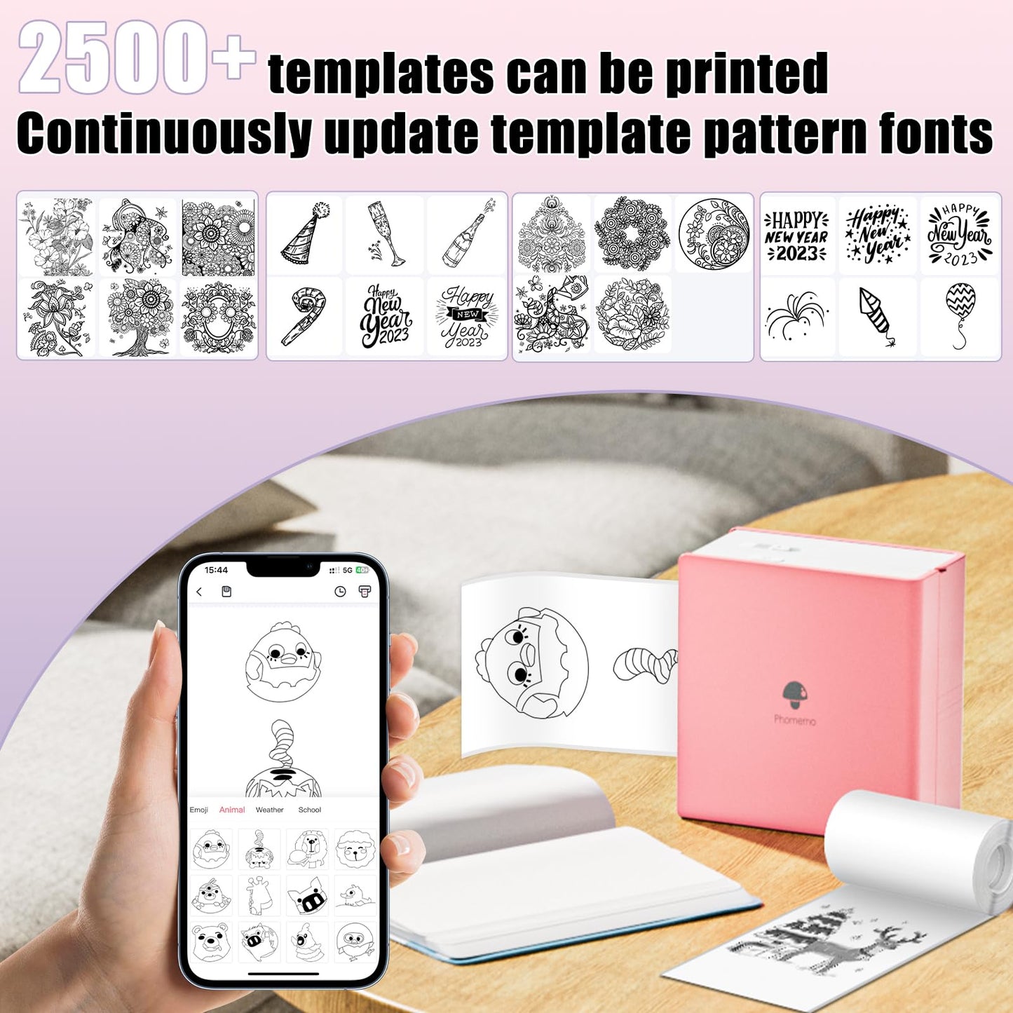 HD White Sticker Paper, Adhesive Thermal Paper for M02 M02S M02Pro M03 M03AS M04S Pocket Phone Printer - Memoking M02 Label Paper Compatible with Phomemo Printer Paper M02, 50mm x 3.5m/Roll, 3Rolls
