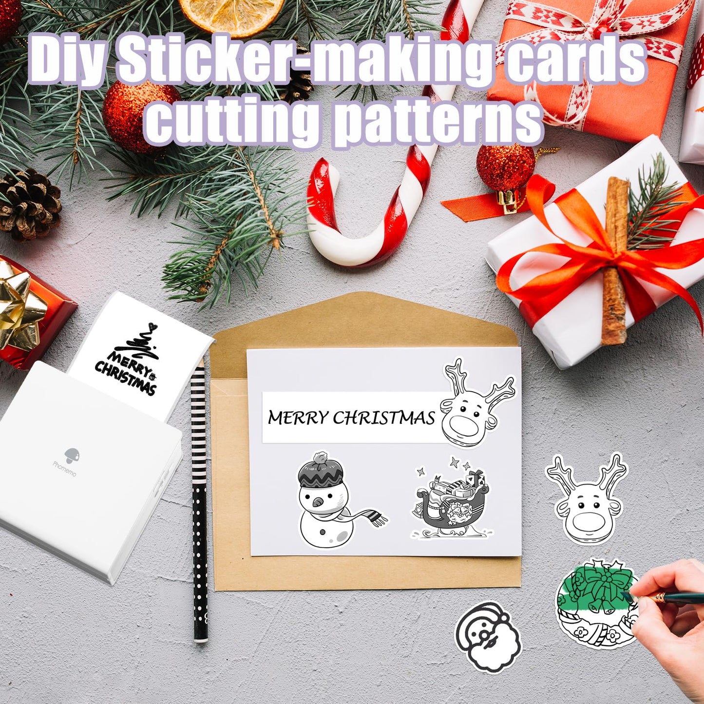 Memoking White Sticker Paper, HD Thermal Sticker Compatible with T02 M02 M02Pro M02D M02S M03 M03AS M04S Sticker Printer, Compatible with Phomemo Printer Paper M02 Sticker, 50mmx3.5m/Roll, 3 Rolls