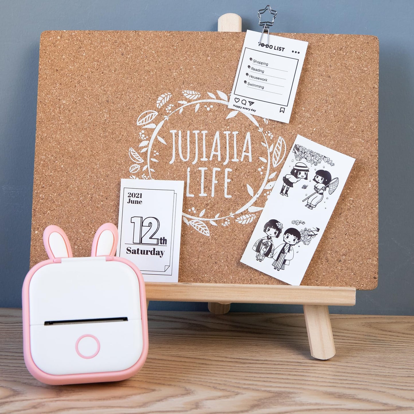 Memoking T02/M02X/M02L roze/geel/blauw thermisch papier - 5 jaar niet plakkerig 53mmx6,5m voor journaal, fototeksten, studienotities en meer, 3 rollen