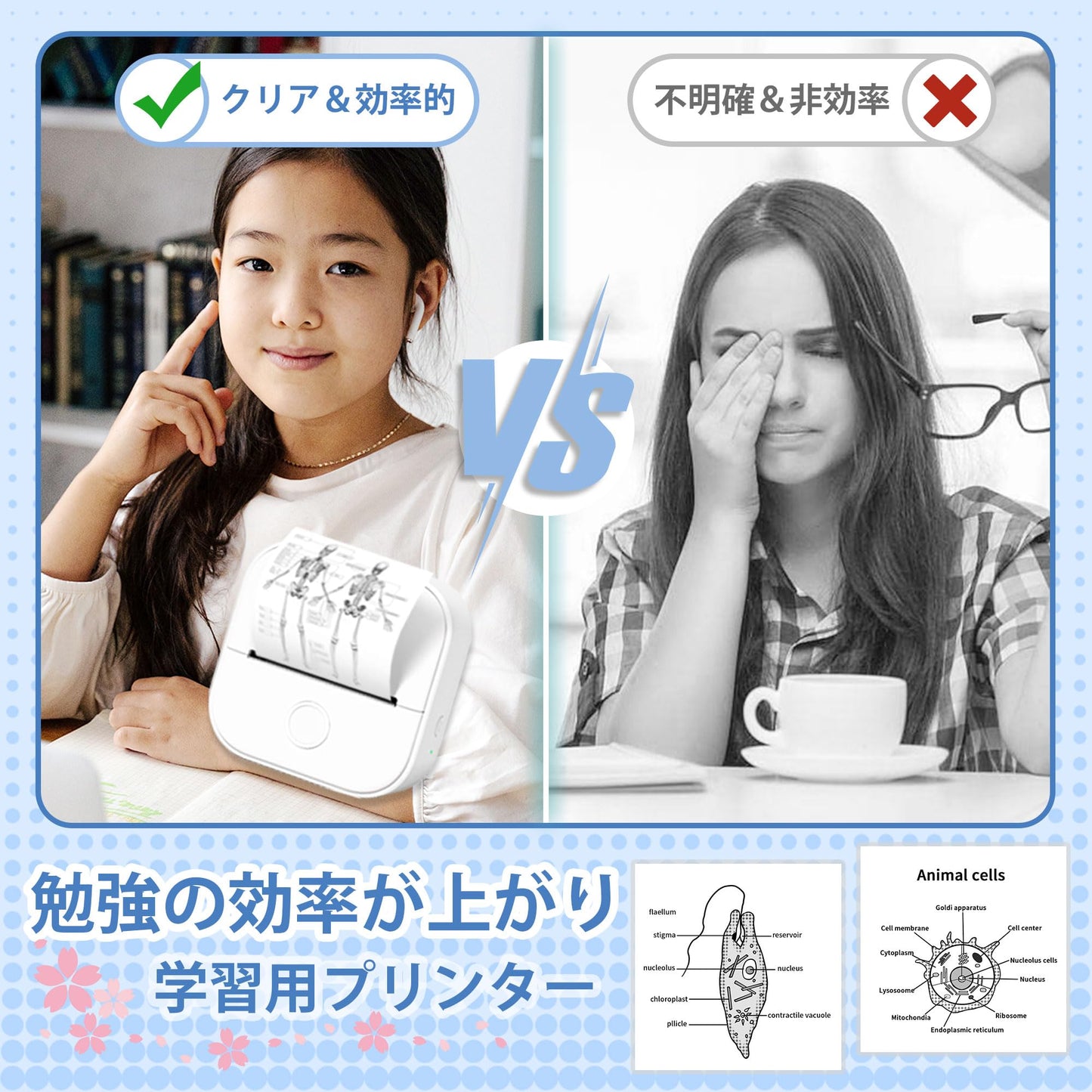 Memoking T02 ミニプリンター サーマルプリンター スマホプリンター メモプリンター 感熱プリンター 手帳プリンター 勉強用 プリンター 203dpi スマホ専用 モノクロ 感熱式 フォトプリンター 充電でき ギフト プレゼント葉書 写真 メモ 手帳 リスト 予定表 53mm幅 自宅学習 プレゼント 携帯プリンター フォメモ カラーロール紙3個付 ホワイト