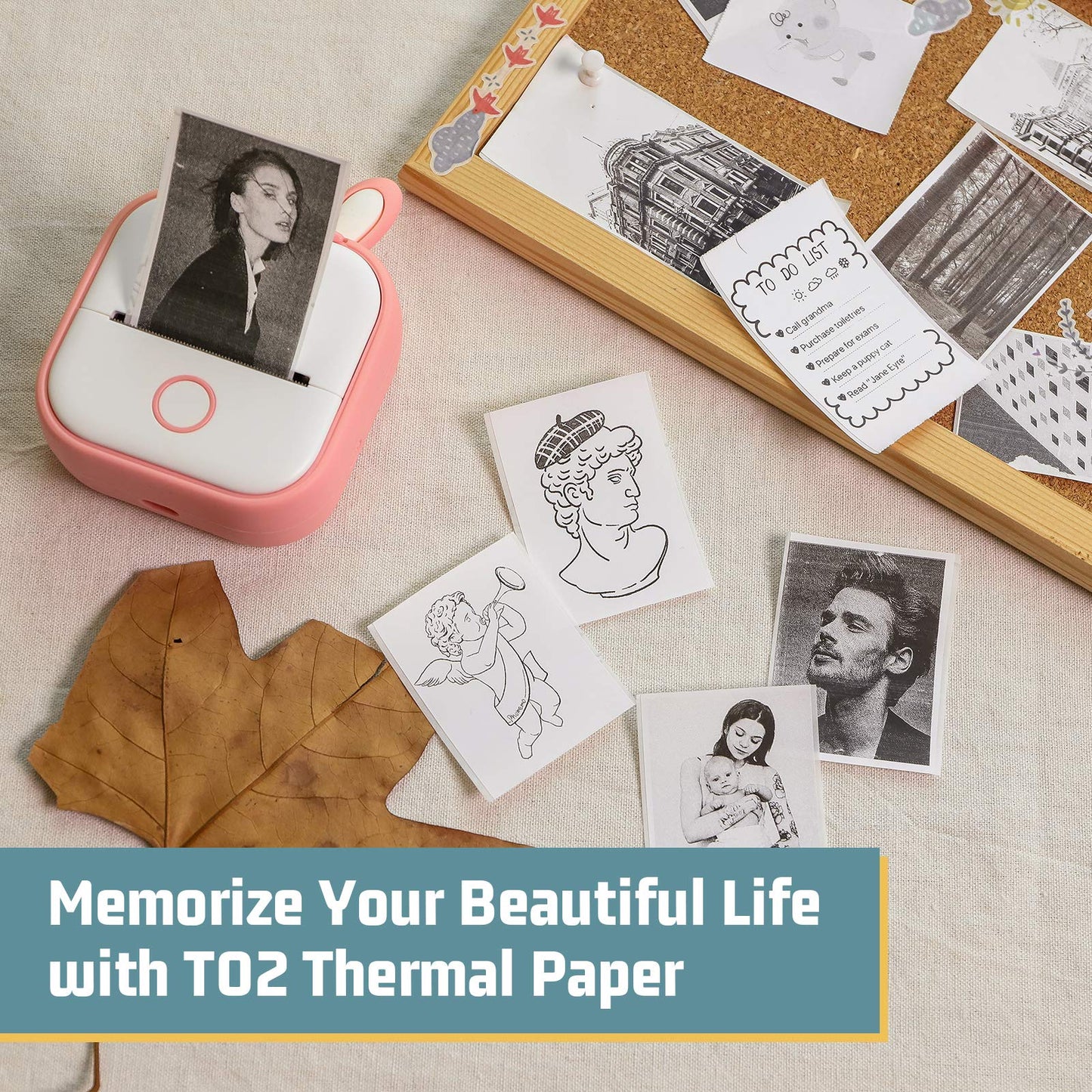 Memoking T02/M02X/M02L Wit thermisch papier - 10 jaar kleefbaar 50mmx3,5m voor journal fototeksten studienotities en meer, 3 rollen