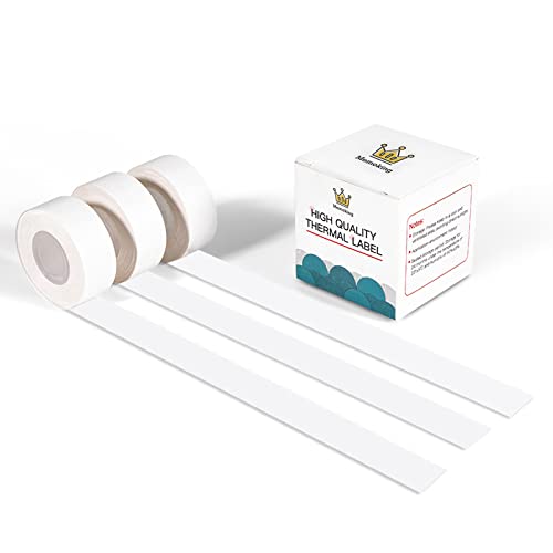Memoking D30 Continuous Non-precut Tape 15mm × 6m - Compatible with Phomemo D30 Label Printer, Strong-Adherence Label Thermal Printer Paper, White D30 Thermal Labels Mini Label Maker Tape, 3 Rolls