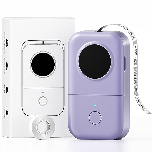 Memoking Label Maker - D30 Mini Bluetooth Label Maker Machine, Thermal Wireless Portable Label Printer, Small Sticker Printer Maker Machine for iOS & Android, Christmas Birthday Gift, Purple