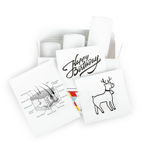 Memoking White Thermal Sticker Paper for T02/M02/M02X/M02L/M02Pro Mini Printer, 53mm x 3.5m/Roll, for Journal Photo, Study Notes, Work and More, 3 Rolls