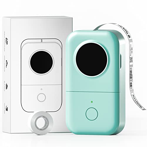 Memoking Label Makers - D30 Mini Label Maker Machine, Inkless Bluetooth Label Printer, Thermal Sticker Maker Machine for Kitchen, File, Cable, Clothes, Price, Jewelry, Medicine, Barcode, Green