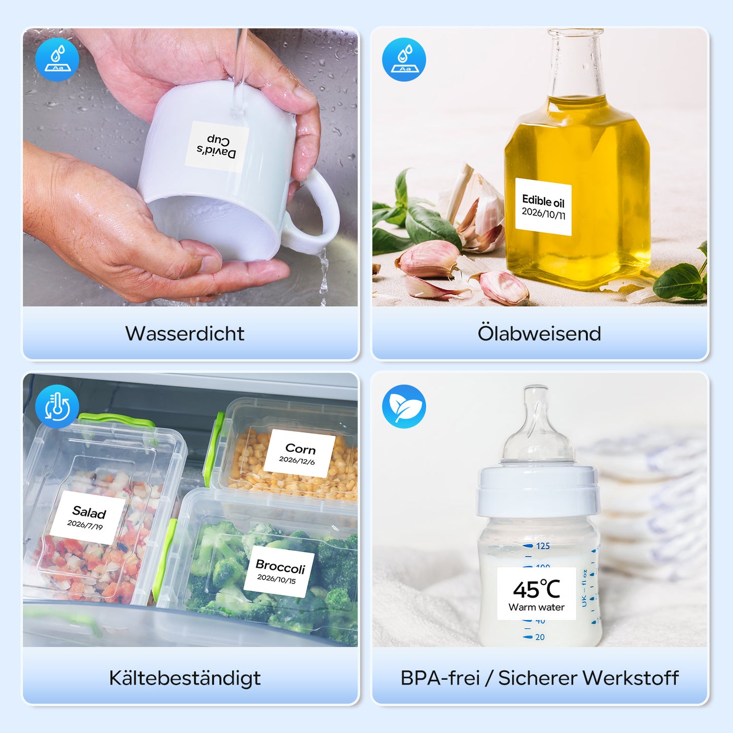 Memoking Etikettendrucker Selbstklebend, Bluetooth Label Printer mit 2000 Symbolen und 300 Vorlagen,Thermo Sticker Labeldrucker für Einzelhandel, kleine Unternehmen, Schule, Heim mit Handys & PC