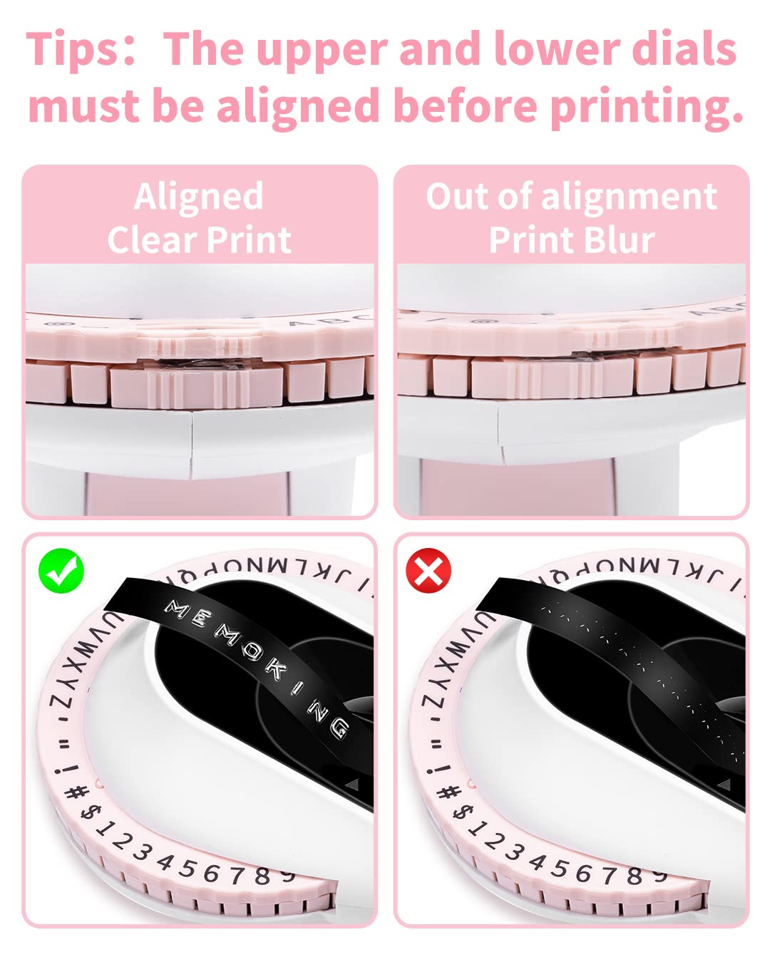 Embossing Label Maker-Memoking E975 3D Embossed Label Maker with 6 Rolls Embossing Tape, Handheld Embosser Sticker Maker, Portable Lettering Labelling Machine for Home, DIY Crafting (Pink)