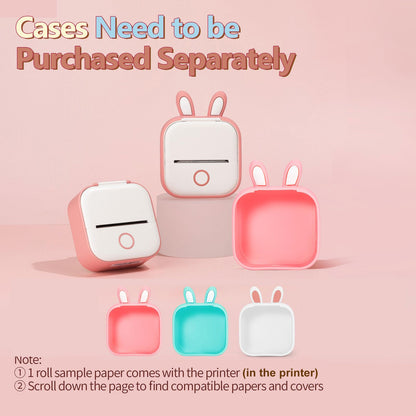 Portable Printer - T02 Mini Thermal Sticker Printer, Bluetooth Wireless Phone Photo Printer, Small Instant Pocket Printer, for Children DIY, Receipts, Come with Sample Paper, Pink