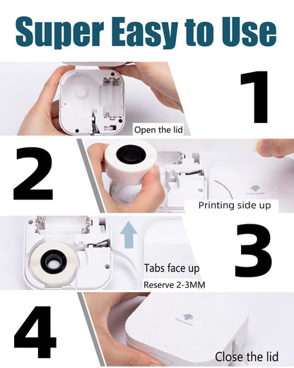 D30 Labels - Compatible with Phomemo D30 /D30S / Q30S / D35 Labels Maker Machine-0.47''x1.57''(12x40mm) - D30 Labels Tape for Home & Office Use - 3 Rolls,160 Labels/Roll,White