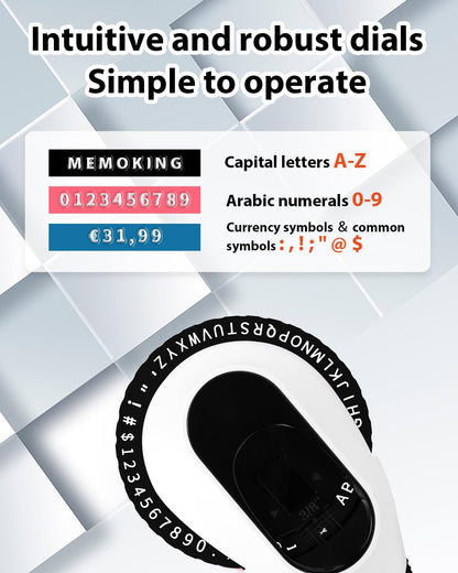 Embossing Label Maker-Memoking E975 3D Embossed Label Maker with 6 Rolls Embossing Tape, Handheld Embosser Sticker Maker, Portable Lettering Labelling Machine for Home, DIY Crafting (Black)
