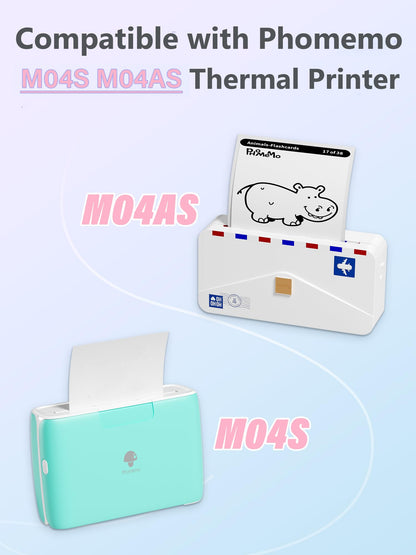 Memoking 110MM Transparent Thermal Paper for M04As Printer, Compatible with Memoqueen Phomemo M04AS/M04S Printer, HD Clear Stciker Printer Paper for Notes, List, Pattern - 3.5m / 3 Rolls