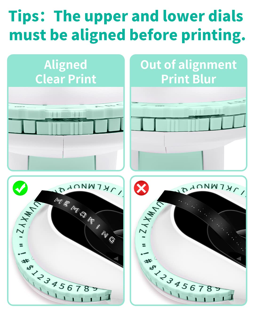 Memoking Embossed Label Maker Machine-E975 3D Label Maker Machine with 6 Rolls of 3/8''(9mm) Label, Handheld Embosser Labelling Machine, Lettering Embossing Label Maker for Home, Office and DIY (Green)