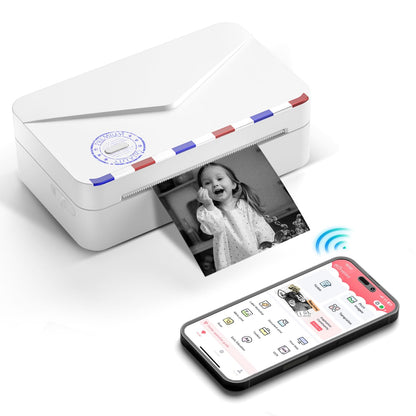 Memoking Mini Sticker Printer - 300dpi M03AS Thermal Portable Mini Printer, Bluetooth Inkless Pocket Printer for Phone, Sticky Note Printer for Study Notes, Memo, DIY, Photos, Label