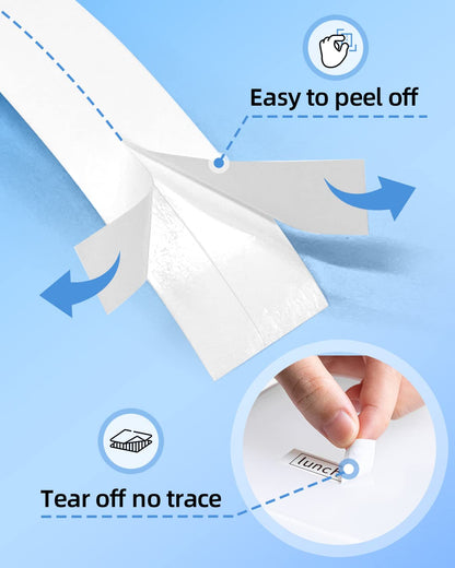 Memoking Label Tape for Dymo Label Maker Refills White, Compatible with Dymo Letratag Refill 91330 (10697), 12mm X 4m P12 Pro Label Tape for Dymo Label Refills Dymo Labels Lt 100H 100T Qx50, 5-Pack