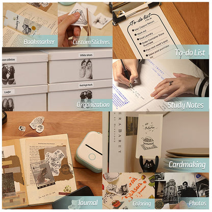 Memoking T02/M02X/M02L Wit thermisch papier - 2 jaar plakkerig 50mmx3,5m voor journal fototeksten studienotities en meer, 3 rollen
