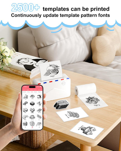 HD 80MM White Sticker Paper for M03 M03AS M04 Printer Paper, Black on White Thermal Paper, Memoking M03AS Paper Compatible with Phomemo Printer Paper M03-80mmx3.5m/Roll, 3 Rolls
