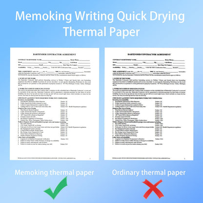 Memoking Thermal Paper A4 for Mobile Printer M832/M833/M834/M835/M08F, 10 Years Thermal Paper 210 x 297 mm, Quick Dry Thermal Paper for Contracts, Photos, Drawings, Homework, 200 Sheets