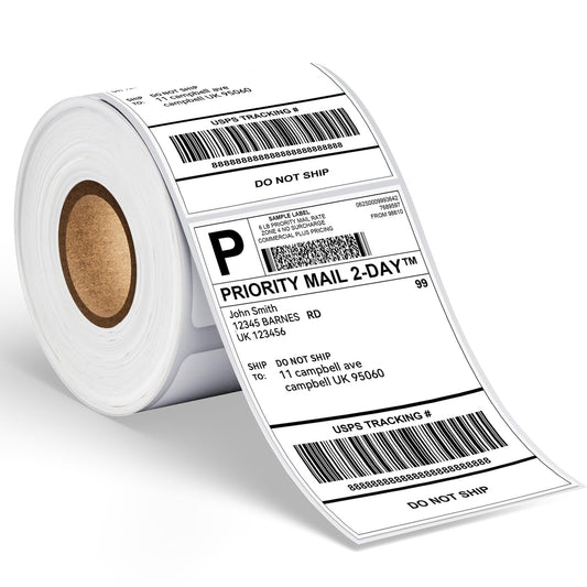 Memoking 4x6 Thermal Shipping Labels, 250 Pics for Thermal Label Printer, Suitable for Etsy, Shopify, Ebay, Amazon, Royal Mail, FedEx, UPS, Compatible with Rollo, Polono, Jadens, Nelko, ASprink