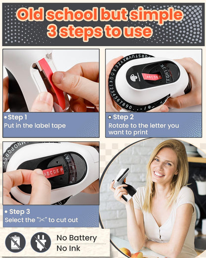 Memoking Étiqueteuse de gaufrage avec 3 Rubans d'étiquettes E975 3D Embossed Label Printer Machine, Labelling Machine, pour la Maison, Le Bricolage et Les travaux manuels (£/€, Ä, Ö, Ü)..