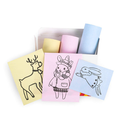 Memoking T02/M02X/M02L różowy/żółty/niebieski papier termiczny - 5 lat, nieklejący, 53 mm x 6,5 m, do notatek i wielu innych, 3 rolki