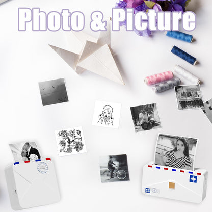HD White Sticker Paper, Adhesive Thermal Paper for M02 M02S M02Pro M03 M03AS M04S Pocket Phone Printer - Memoking M02 Label Paper Compatible with Phomemo Printer Paper M02, 50mm x 3.5m/Roll, 3Rolls