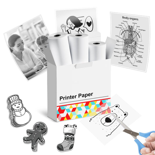 Transparent Thermal Sticker Paper, 80mmx3.5m/Roll, Compatible with M04AS M04S M03S M03AS Mini Printer, Memoking Clear Sticker Paper Compatible with Phomemo Printer Paper, 3 Rolls