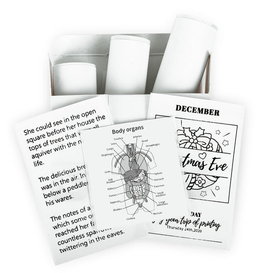 Memoking T02/M02X/M02L Papier Thermique Blanc-10 ans Collant 50mmx3,5m pour Journal Photo Textes Notes d'étude et plus, 3 Rouleaux.