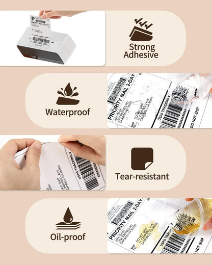 Memoking 4x6 Thermal Shipping Labels, 250 PCS for Thermal Label Printer, Suitable for Etsy, Shopify, Ebay, Amazon, Royal Mail, FedEx, Compatible with Munbyn, Rollo, Polono, Jadens, Nelko, ASprink