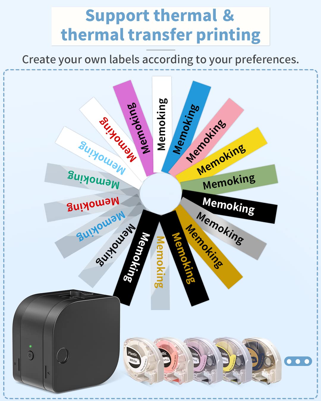 ????? ????? - Memoking P12 Pro Label Printer Machine with Tape, Mini Thermal Label Printer for Labeling Home Office, Bluetooth Handheld Label Maker for Organizing, with Label Maker Tape 12mm