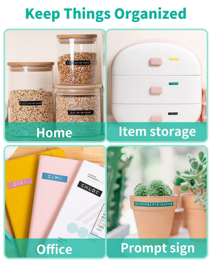 Embossing Label Maker-Memoking E975 3D Embossed Label Maker with 6 Rolls Embossing Tape, Handheld Embosser Sticker Maker, Portable Lettering Labelling Machine for Home, DIY Crafting (Green)