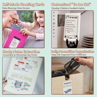 Memoking T02 Mini Drucker - Pocket Printer für Smartphone, Inkless Handy Thermodrucker, Bluetooth Tragbarer Mobiler Drucker für iPhone, Portable Tiny Drucker für Studie, Fotos, Grün