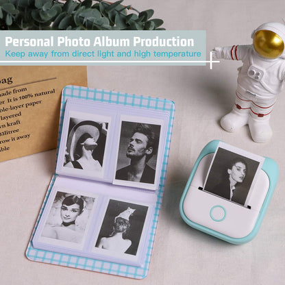 Memoking T02/M02X/M02L Wit thermisch papier - 10 jaar niet plakkerig 53mmx6.5m voor journaal, fototeksten, studienotities en meer, 3 rollen