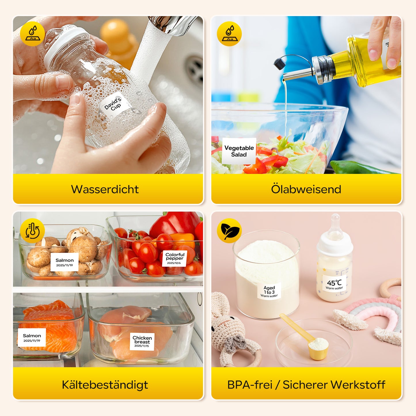 Memoking Etikettendrucker Selbstklebend, Bluetooth Label Printer mit 2000 Symbolen und 300 Vorlagen,Thermo Sticker Labeldrucker für Einzelhandel, kleine Unternehmen, Schule, Heim mit Handys & PC